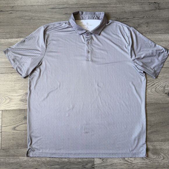 Grayson & Dunn Other - Grayson & Dunn Men's Gray and White Geometric Performance Golf Polo - Size XL